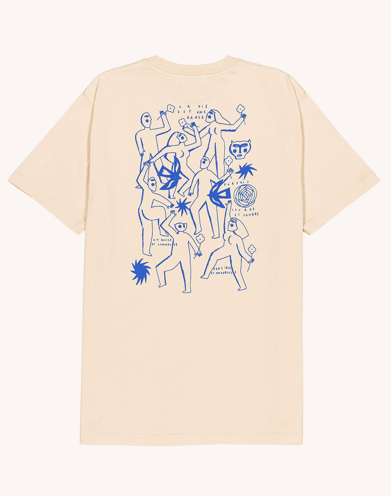 T-Shirt Life Dance Crème en coton bio GOTS – OLOW