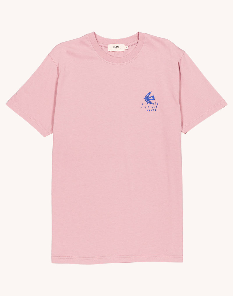 T-Shirt Life Dance Rose Lila en coton bio GOTS – OLOW
