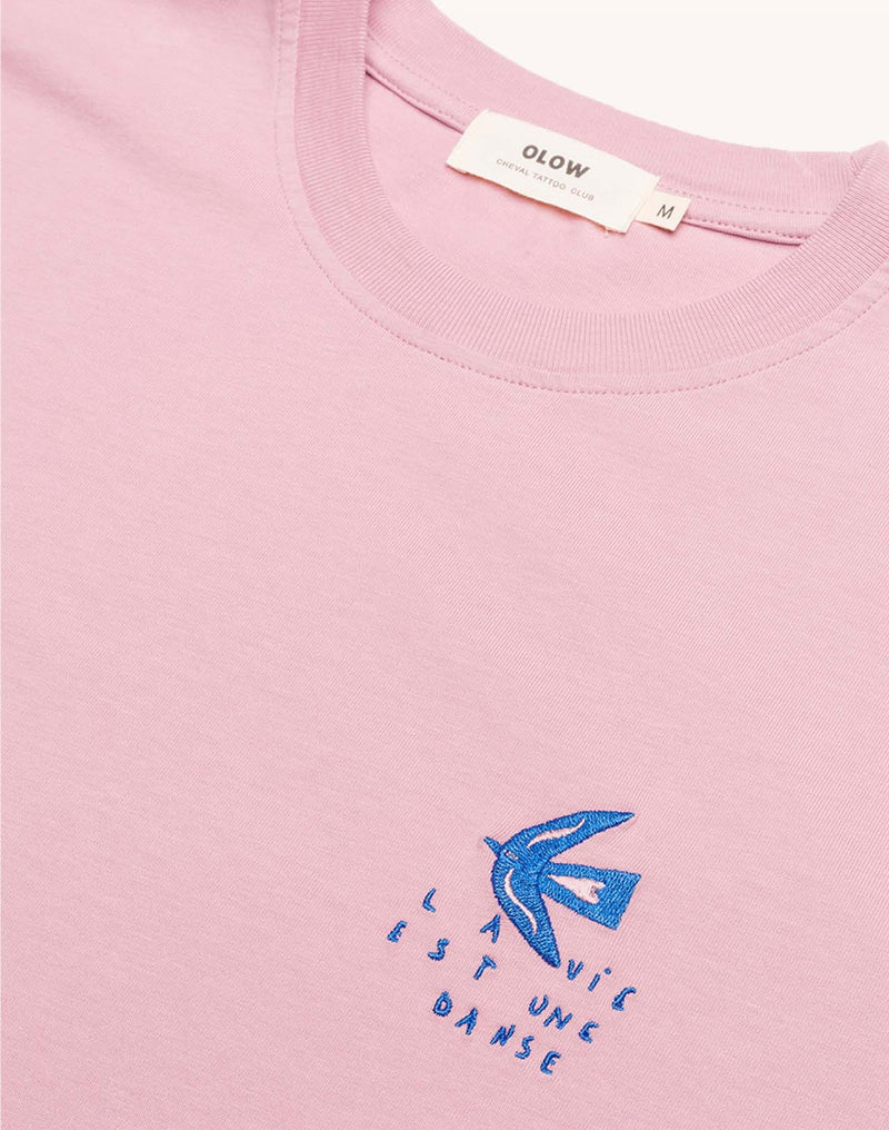 T-Shirt Life Dance Rose Lila en coton bio GOTS – OLOW
