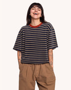 T-Shirt Peyron Bleu en coton, Polyester recyclé – OLOW