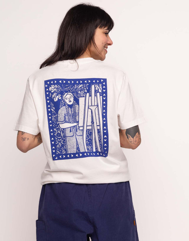 T-Shirt Pictural Écru en coton bio GOTS – OLOW
