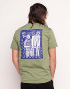 T-Shirt Pictural Vert Sauge en coton bio GOTS – OLOW