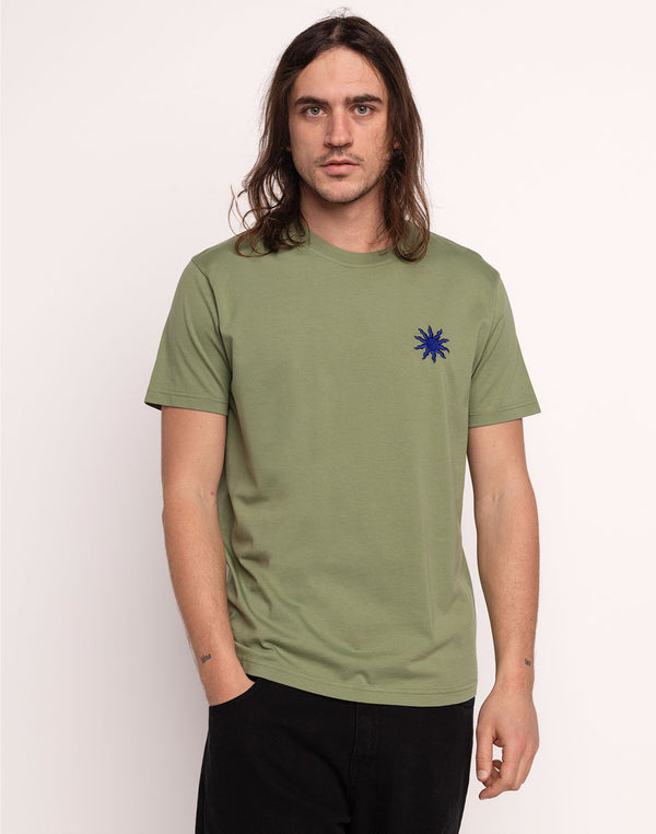 T-Shirt Pictural Vert Sauge en coton bio GOTS – OLOW