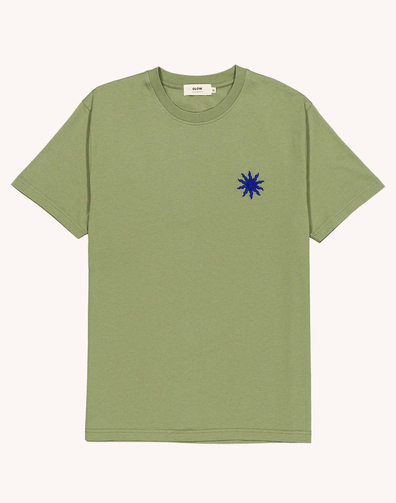 T-Shirt Pictural Vert Sauge en coton bio GOTS – OLOW