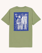 T-Shirt Pictural Vert Sauge en coton bio GOTS – OLOW