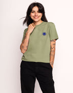 T-Shirt Pictural Vert Sauge en coton bio GOTS – OLOW