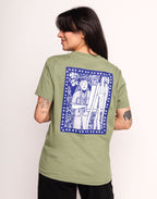 T-Shirt Pictural Vert Sauge en coton bio GOTS – OLOW