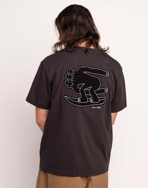 T-Shirt Point Break Noir Carbone en coton bio GOTS – OLOW