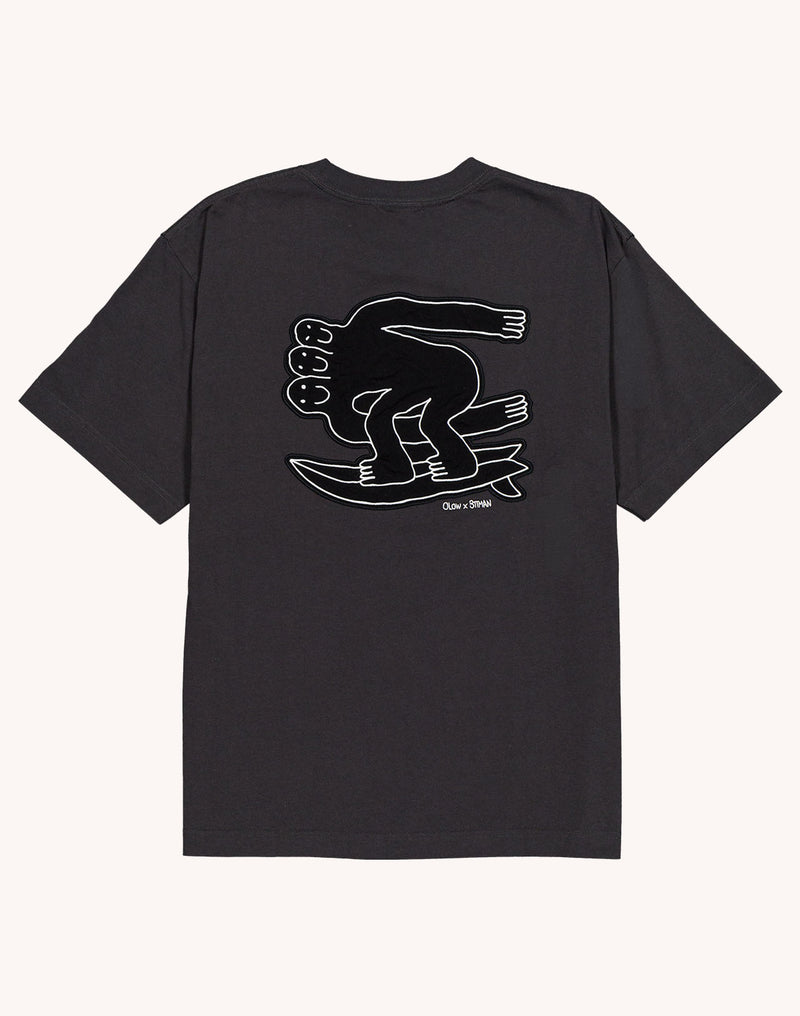 T-Shirt Point Break Noir Carbone en coton bio GOTS – OLOW
