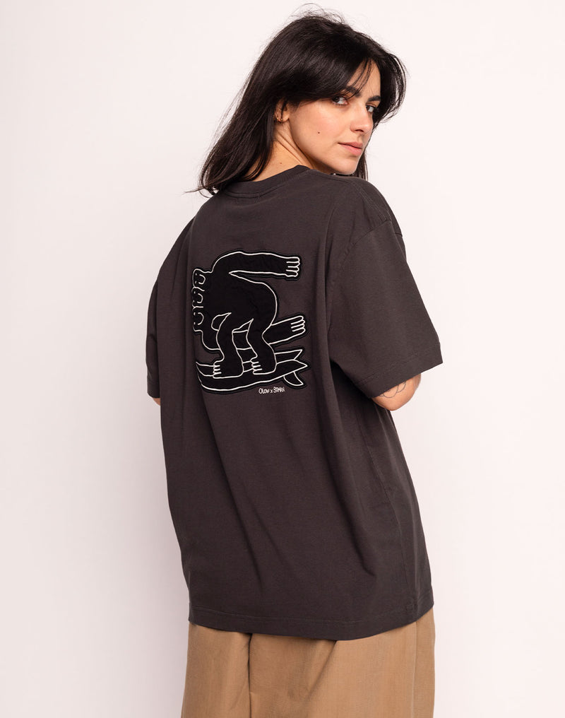 T-Shirt Point Break Noir Carbone en coton bio GOTS – OLOW