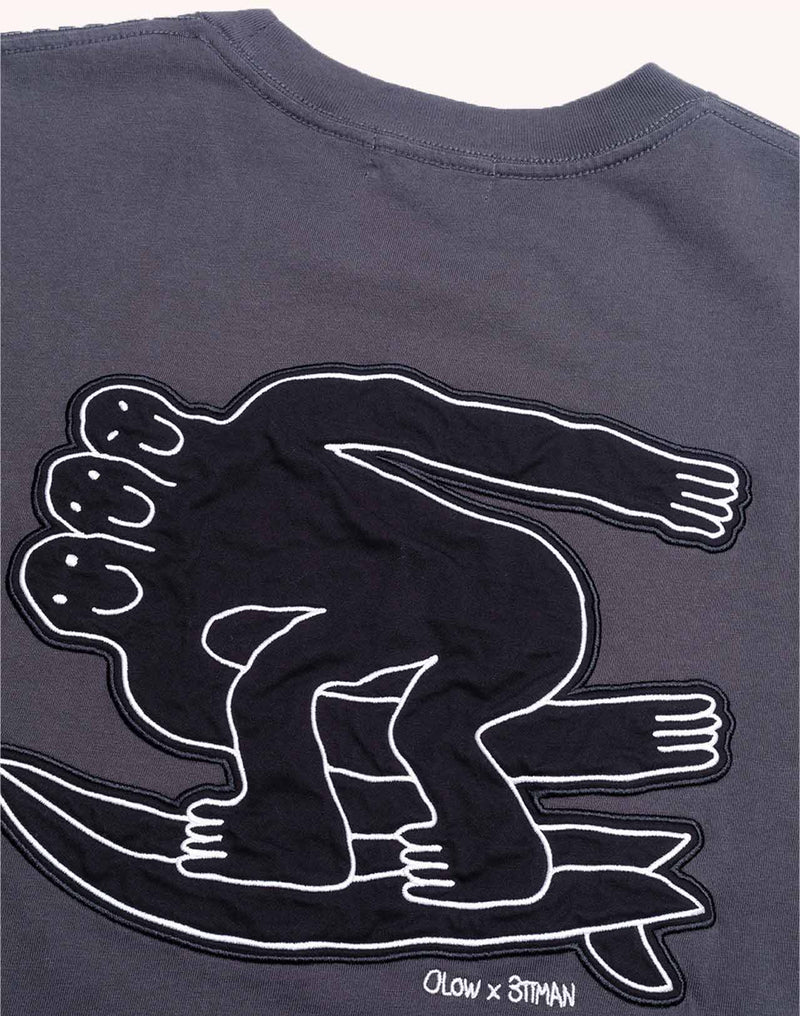 T-Shirt Point Break Noir Carbone en coton bio GOTS – OLOW