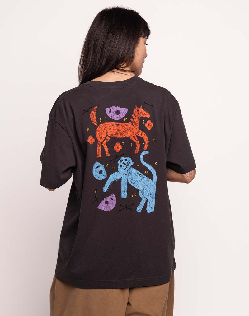 T-Shirt Primitive Futur Noir Carbone en coton bio GOTS – OLOW