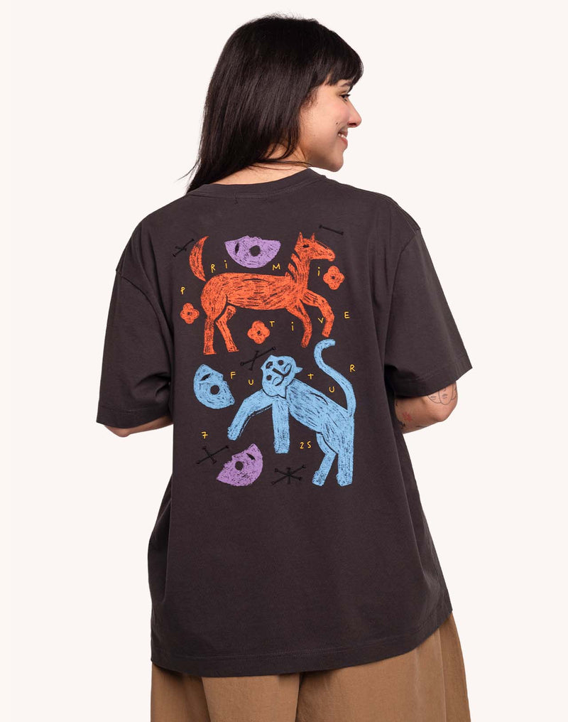 T-Shirt Primitive Futur Noir Carbone en coton bio GOTS – OLOW