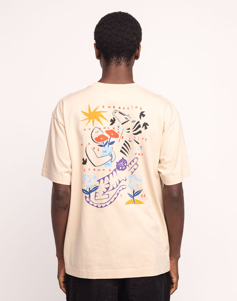 T-Shirt Strong Crème en coton bio GOTS – OLOW