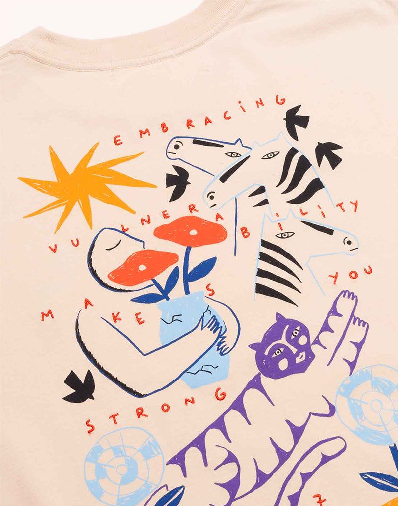 T-Shirt Strong Crème en coton bio GOTS – OLOW