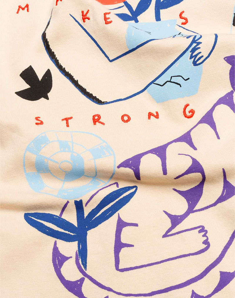 T-Shirt Strong Crème en coton bio GOTS – OLOW
