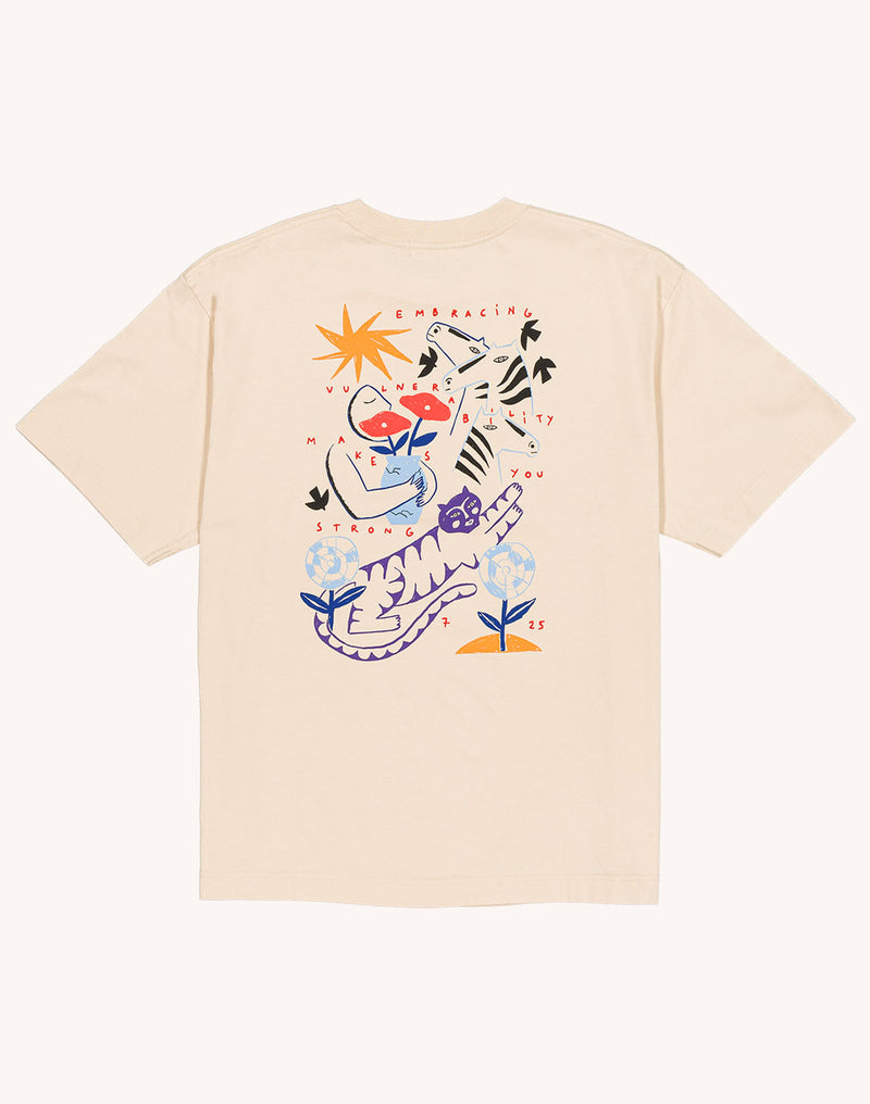 T-Shirt Strong Crème en coton bio GOTS – OLOW