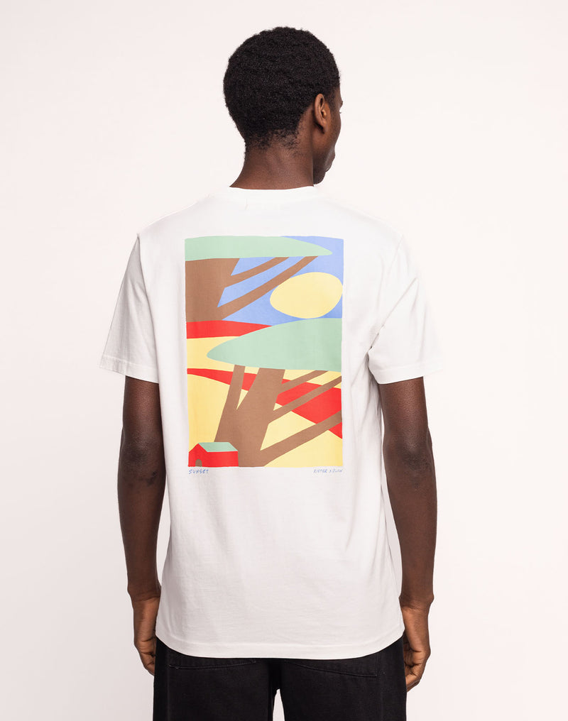 T-Shirt Sunset Écru en coton bio GOTS – OLOW