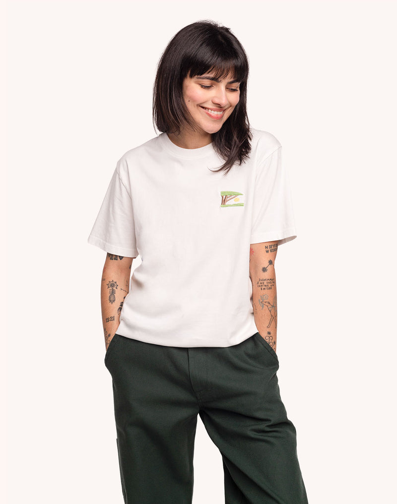 T-Shirt Sunset Écru en coton bio GOTS – OLOW
