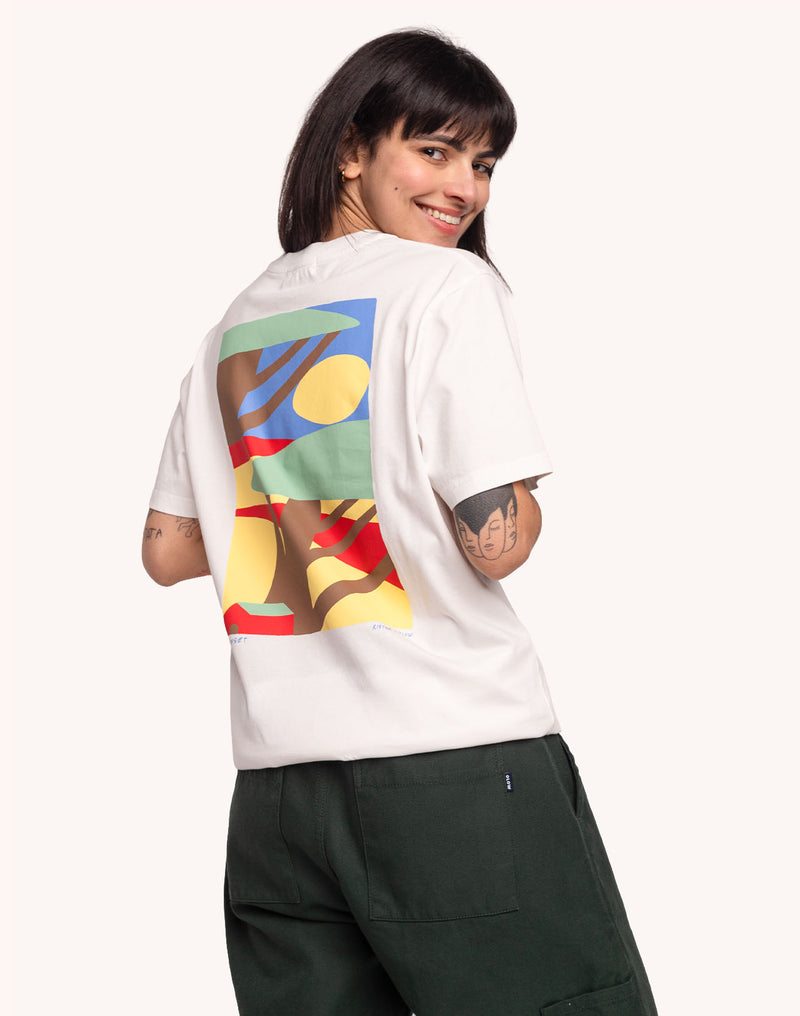 T-Shirt Sunset Écru en coton bio GOTS – OLOW