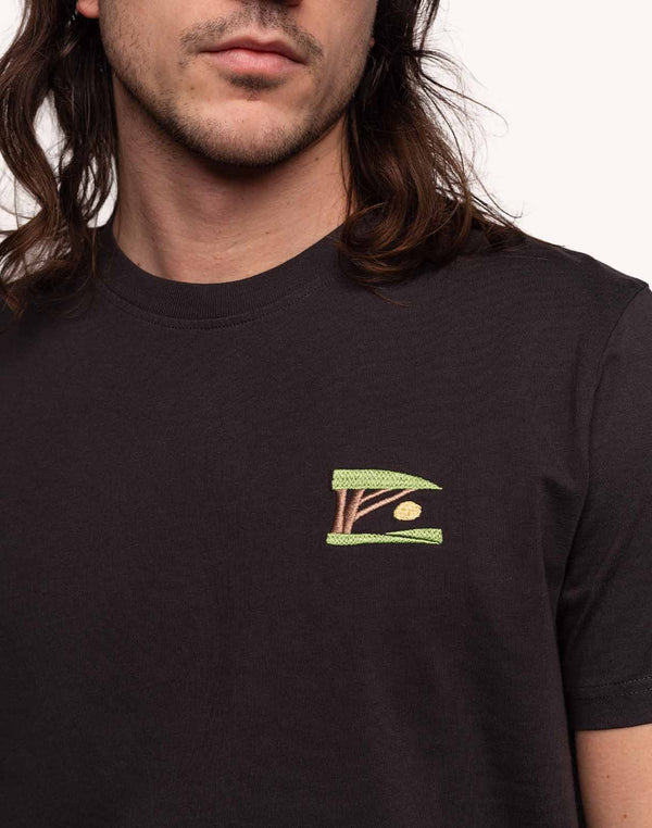 T-Shirt Sunset Noir Carbone en coton bio GOTS – OLOW