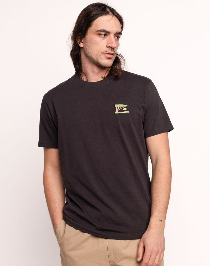 T-Shirt Sunset Noir Carbone en coton bio GOTS – OLOW