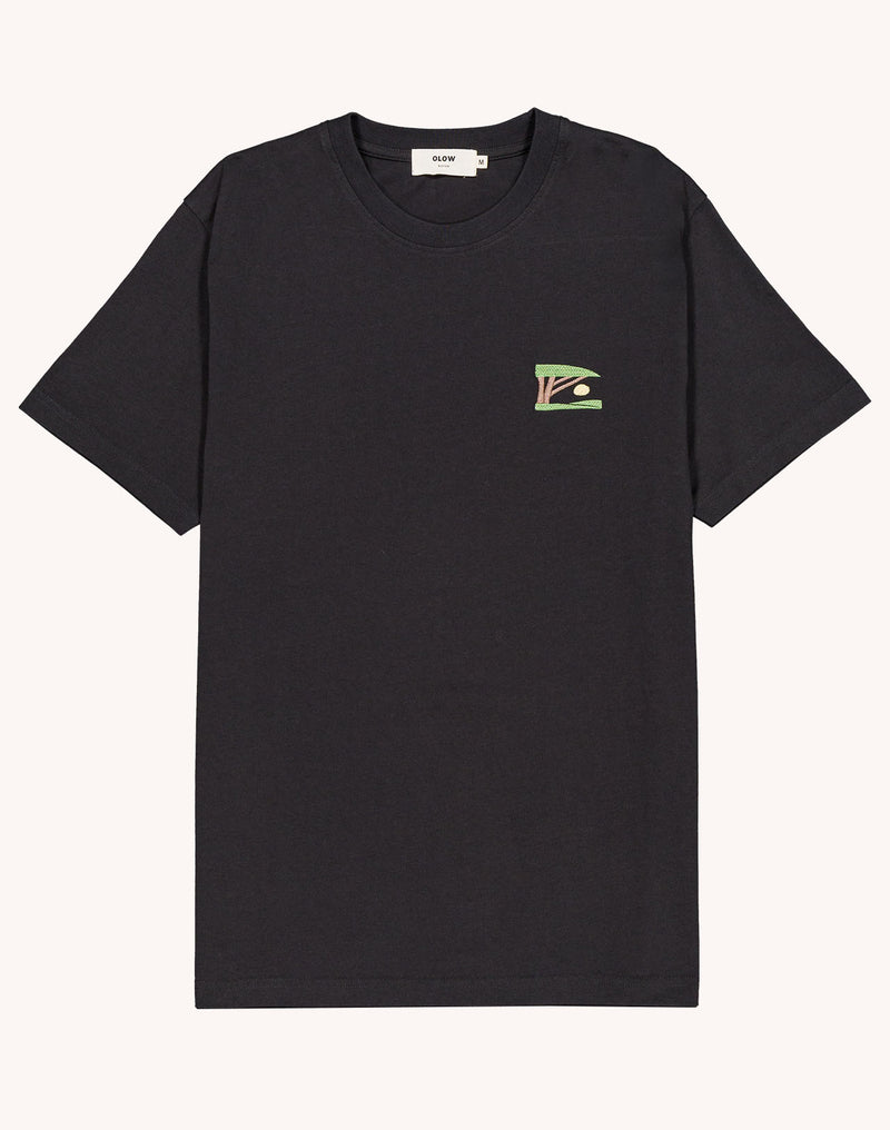 T-Shirt Sunset Noir Carbone en coton bio GOTS – OLOW