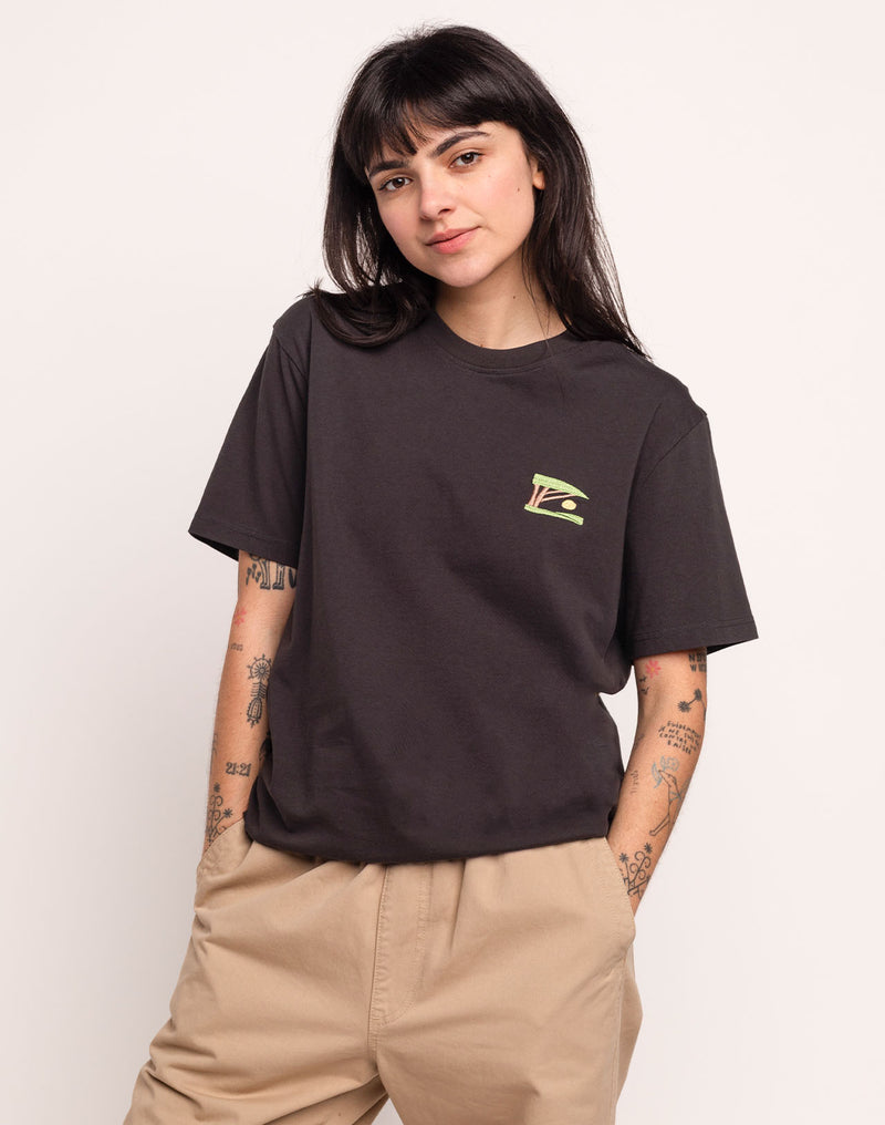 T-Shirt Sunset Noir Carbone en coton bio GOTS – OLOW