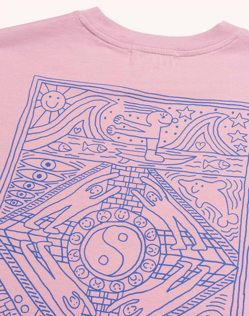 T-Shirt Taijitu Rose Lila en coton bio GOTS – OLOW