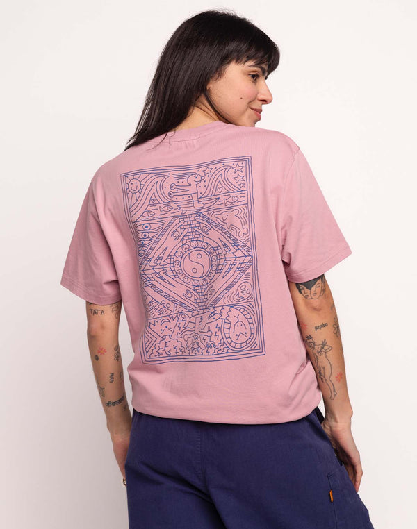 T-Shirt Taijitu Rose Lila en coton bio GOTS – OLOW