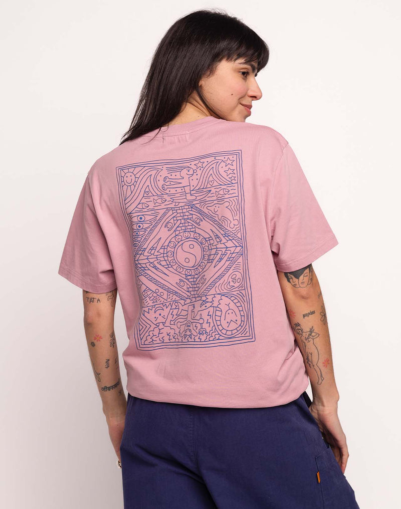 T-Shirt Taijitu Rose Lila en coton bio GOTS – OLOW