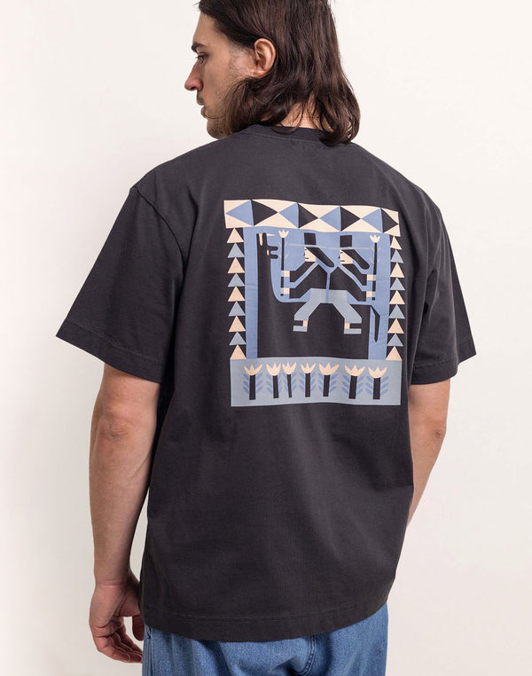 T-shirt Tame The Llamas noir carbone – OLOW