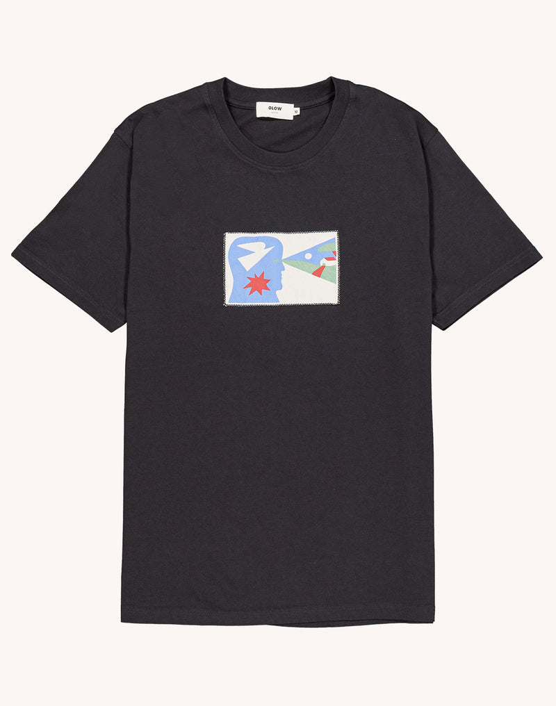 T-Shirt The Vision Noir Carbone en coton bio GOTS – OLOW