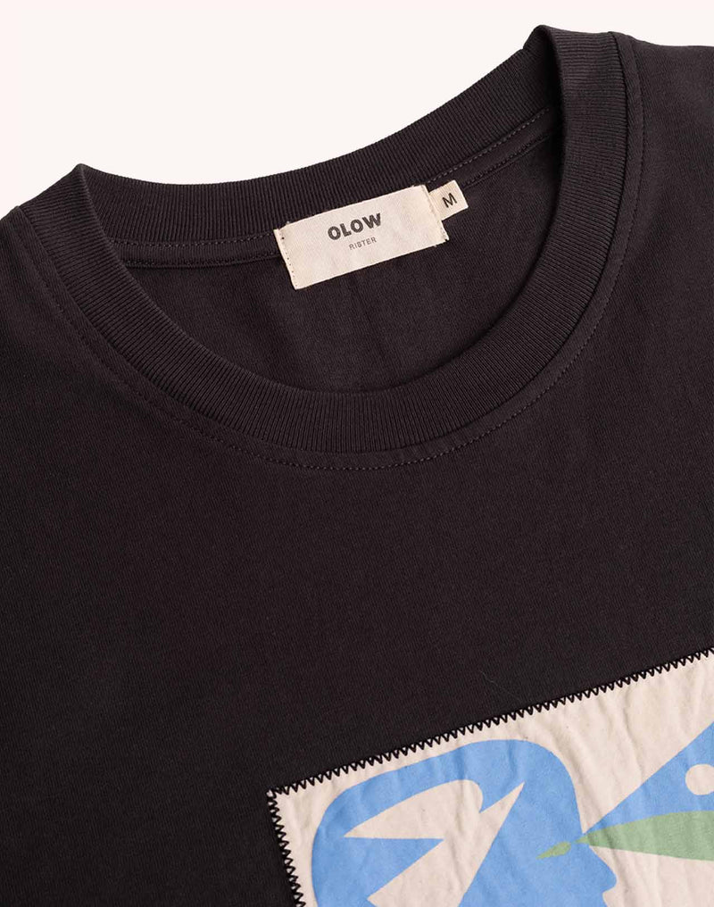T-Shirt The Vision Noir Carbone en coton bio GOTS – OLOW
