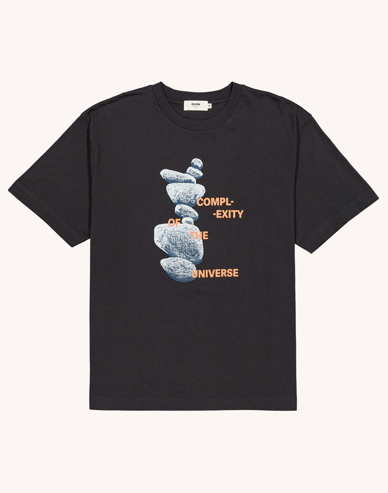 T-Shirt Universe Noir Carbone en coton bio GOTS – OLOW