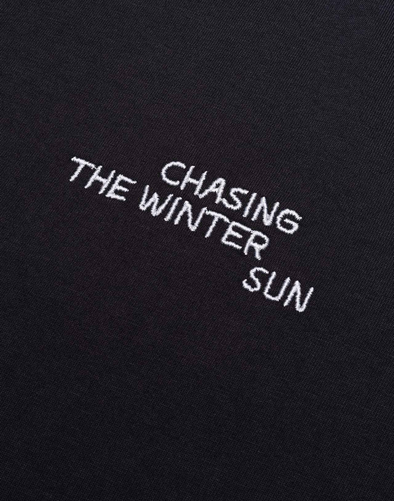 T-Shirt Winter Sun Noir Carbone en coton bio GOTS – OLOW