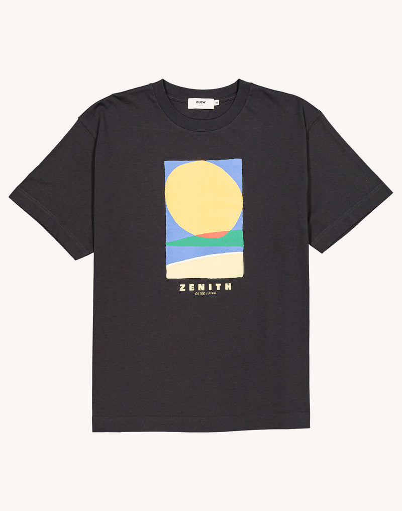 T-Shirt Zenith Noir Carbone en coton bio GOTS – OLOW