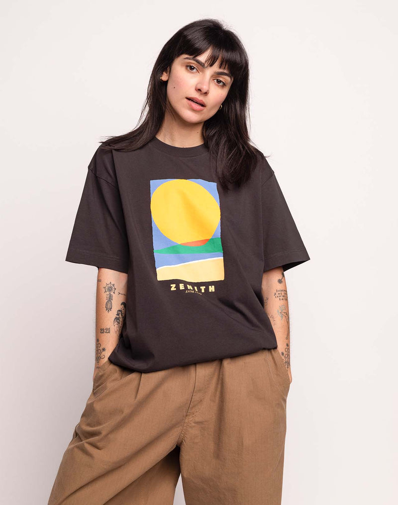 T-Shirt Zenith Noir Carbone en coton bio GOTS – OLOW