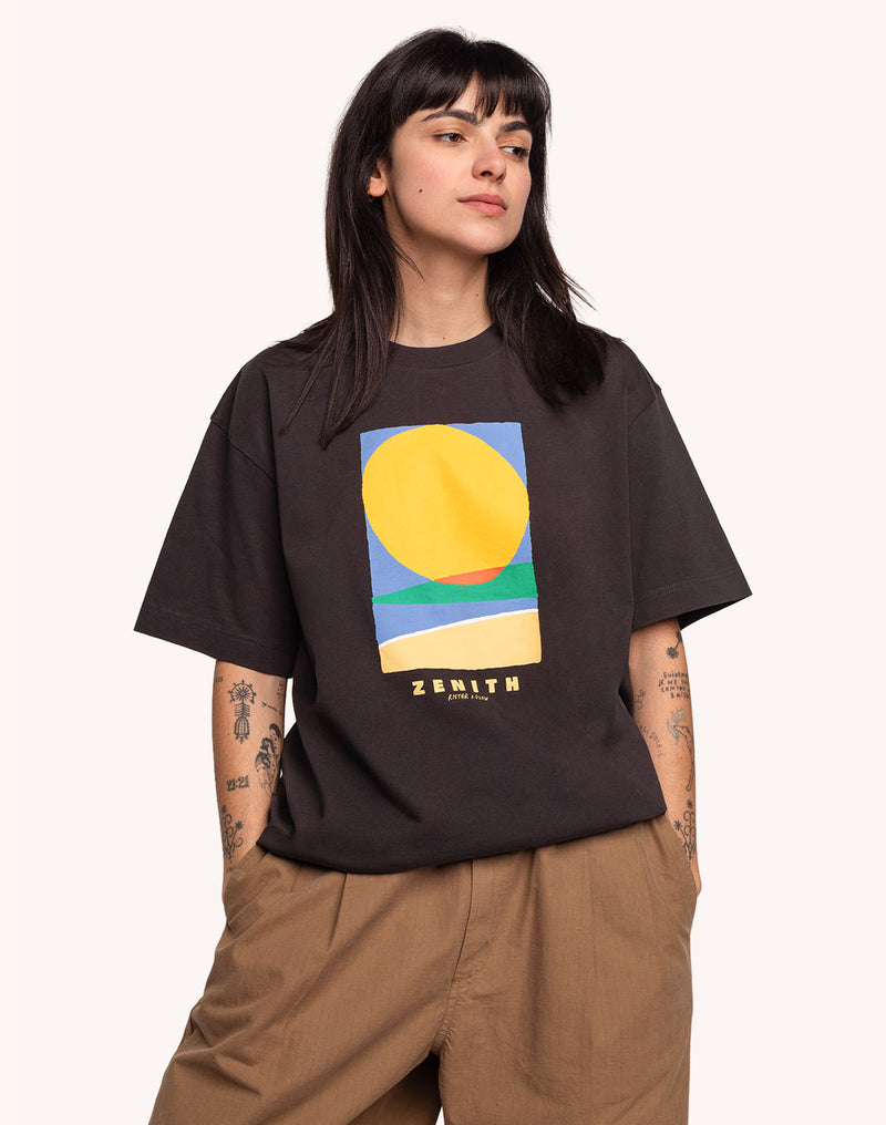 T-Shirt Zenith Noir Carbone en coton bio GOTS – OLOW