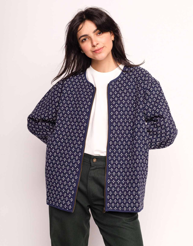 Veste Yama Bleu Marine en coton recyclé, Polyester recyclé, Autres fibres – OLOW